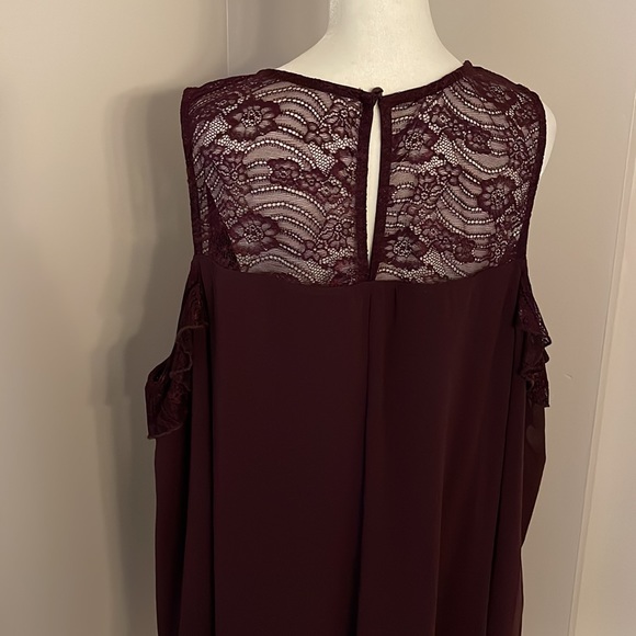 Maurices cocktail  dress with a cold shoulder and sheer sleeves - Picture 5 of 10